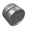 11208 - Wheel 14mm D. x 9.9mm with Center Groove, Fake Bolts and 6 Double Spokes