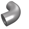 25214 - Brick, Round 1 x 1 d. 90 degrees Elbow Macaroni - No Stud - Type 2 - Axle Hole