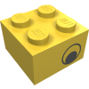 3003pe1 - Brick 2 x 2 with Eye without White Pattern on Two Sides, Offset