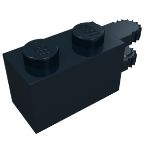 30540 - Hinge Brick 1 x 2 Locking with 2 Fingers Horizontal End, 9 Teeth