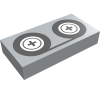 3069bp02 - Tile 1 x 2 with Groove with Black Tape Reels Pattern