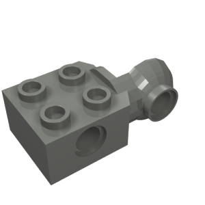 48171 - Technic, Brick Modified 2 x 2 with Pin Holes and Rotation Joint Ball Half (Vertical Side)