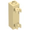 60583b - Brick, Modified 1 x 1 x 3 with 2 Clips (Vertical Grip) - Hollow Stud