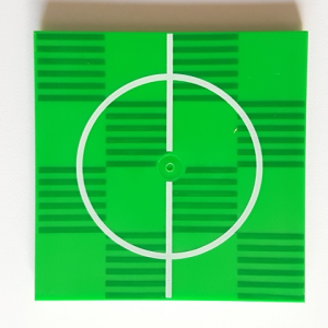 10202pb014 - Tile 6 x 6 with Bottom Tubes with Soccer (Football) Pitch Center Circle Pattern