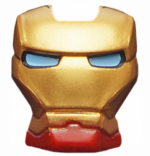 10908pb12 - Minifigure, Visor Top Hinge with Gold Face Shield and Bright Light Blue Eyes Pattern