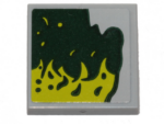 11203pb043L - Tile, Modified 2 x 2 Inverted with Lime Slime Pattern Model Left Side (Sticker) - Set 40336