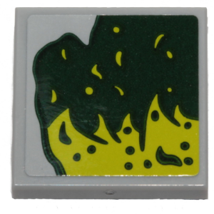 11203pb043R - Tile, Modified 2 x 2 Inverted with Lime Slime Pattern Model Right Side (Sticker) - Set 40336