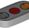 1126pb001 - Tile, Round 1 x 2 Oval with Orange, Red, and Silver Lights Pattern