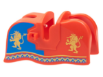 13744pb03 - Horse Barding, Smooth Edge with Gold Lions and Border and Blue Panel Pattern