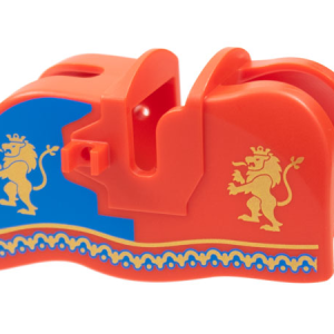 13744pb03 - Horse Barding, Smooth Edge with Gold Lions and Border and Blue Panel Pattern
