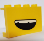 14718pb031 - Panel 1 x 4 x 2 with Side Supports - Hollow Studs with Open Smile and Teeth Pattern