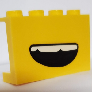 14718pb031 - Panel 1 x 4 x 2 with Side Supports - Hollow Studs with Open Smile and Teeth Pattern