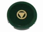 14769pb082 - Tile, Round 2 x 2 with Bottom Stud Holder with Tan Triangle in Circle Pattern (Sticker) - Set 75141