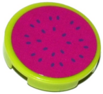 14769pb132 - Tile, Round 2 x 2 with Bottom Stud Holder with Watermelon Slice Pattern (Sticker) - Set 41118