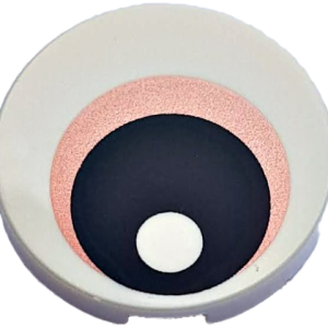 14769pb265 - Tile, Round 2 x 2 with Bottom Stud Holder with Eye with Copper Iris and Black Pupil Pattern