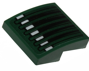 15068pb049 - Slope, Curved 2 x 2 x 2/3 with Speeder Bike Grille Pattern (Sticker) - Set 75141