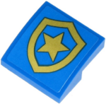 15068pb249 - Slope, Curved 2 x 2 x 2/3 with Gold Police Star Badge Logo with Black Border Pattern (Sticker) - Set 60243