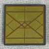 15210pb069 - Road Sign 2 x 2 Square with Open O Clip with Diamond Gold Triangles Pattern
