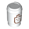 15496pb01 - Minifigure, Utensil Cup, Take Out Cup without Top Hole with Reddish Brown Minifigure Smile Pattern