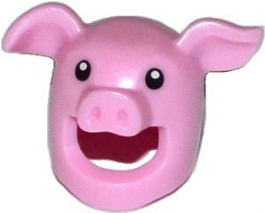 17351pb01 - Minifigure, Headgear Mask Pig with Black Eyes Pattern