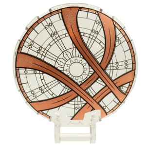18675pb22 - Dish 6 x 6 Inverted - No Studs with Bar Handle with Sanctum Sanctorum Skylight with Copper Swirls Pattern
