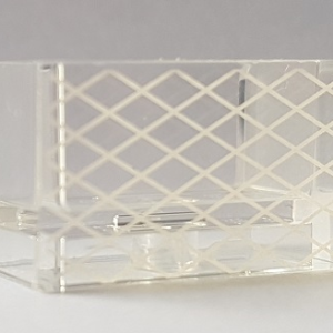 23969pb004 - Panel 1 x 2 x 1 with Rounded Corners and 2 Sides with Soccer (Football) Goal Net Pattern