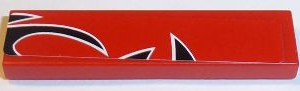 2431pb422 - Tile 1 x 4 with Black Togokahn Pattern, Model Middle Front (Sticker) - Set 8159