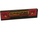 2431pb524 - Tile 1 x 4 with 'AIRBORNE spoilers' and Yellow Flames Pattern (Sticker) - Set 60027