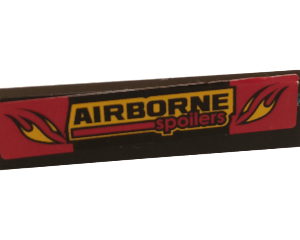 2431pb524 - Tile 1 x 4 with 'AIRBORNE spoilers' and Yellow Flames Pattern (Sticker) - Set 60027