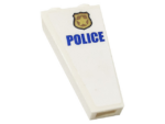 2449pb014R - Slope, Inverted 75 2 x 1 x 3 with Blue 'POLICE' and Gold Police Badge Pattern Model Right Side (Sticker) - Set 60141