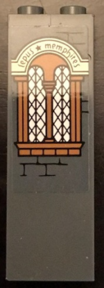 2454pb148 - Brick 1 x 2 x 5 with Window and 'lepus * memphites' Pattern (Sticker) - Set 71043