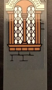 2454pb148 - Brick 1 x 2 x 5 with Window and 'lepus * memphites' Pattern (Sticker) - Set 71043