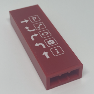 2454pb204 - Brick 1 x 2 x 5 with Parking Information Arrow Sign Pattern (Sticker) - Set 60204