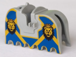 2490px4 - Horse Barding, Ruffled Edge with Lion Heads and Blue and Yellow Pattern