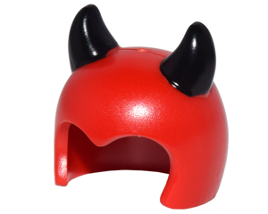 25978pb01 - Minifigure, Headgear Mask Imp with Black Devil Horns Pattern
