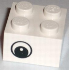 3003pb024 - Brick 2 x 2 with Eye without White Pattern on Two Sides, Circle in Pupil, Offset