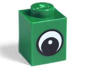 3005pb011 - Brick 1 x 1 with Eye Simple with Black and White Pattern, Circle in Pupil