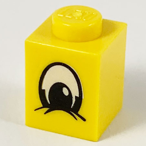 3005px2 - Brick 1 x 1 with Eye Squinting Black and White Pattern
