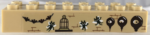 3007pb16 - Brick 2 x 8 with Bats, Bricks, Cage and Pixies Pattern (Sticker) - Set 71043