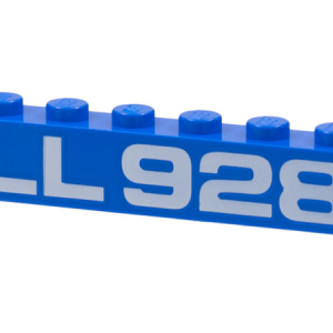 3009pb244 - Brick 1 x 6 with White 'LL 928' Pattern