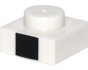 3024pb010 - Plate 1 x 1 with Black Square Pattern