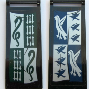 30292pb039 - Flag 7 x 3 with Bar Handle with HP Slytherin Banner / Ravenclaw Banner Pattern (Stickers) - Set 75954