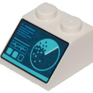 3039pb132 - Slope 45 2 x 2 with Dark Blue Sonar Screen Pattern