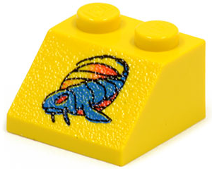 3039px12 - Slope 45 2 x 2 with SW Blue Segmented Fish Pattern