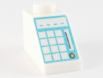 3040pb027 - Slope 45 2 x 1 with Light Aqua Keypad on Medium Azure Background Pattern