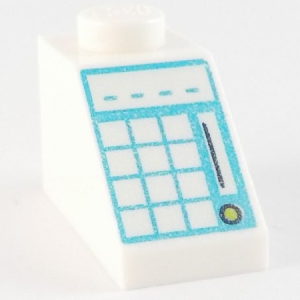 3040pb027 - Slope 45 2 x 1 with Light Aqua Keypad on Medium Azure Background Pattern