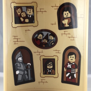 30562pb060 - Cylinder Quarter 4 x 4 x 6 with Bricks and Six Portraits with Knight Pattern on Inside (Sticker) - Set 71043