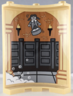 30562pb064 - Cylinder Quarter 4 x 4 x 6 with Stall Doors, Torches and Girl Pattern on Inside (Sticker) - Set 71043