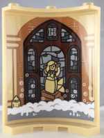 30562pb065 - Cylinder Quarter 4 x 4 x 6 with Bricks, Bubbles, Stained Glass Windows and Mermaid Pattern on Inside (Sticker) - Set 71043