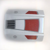 30602pb030 - Slope, Curved 2 x 2 Lip with Dark Red Panels, Black Grille, SW Republic Insignia Pattern